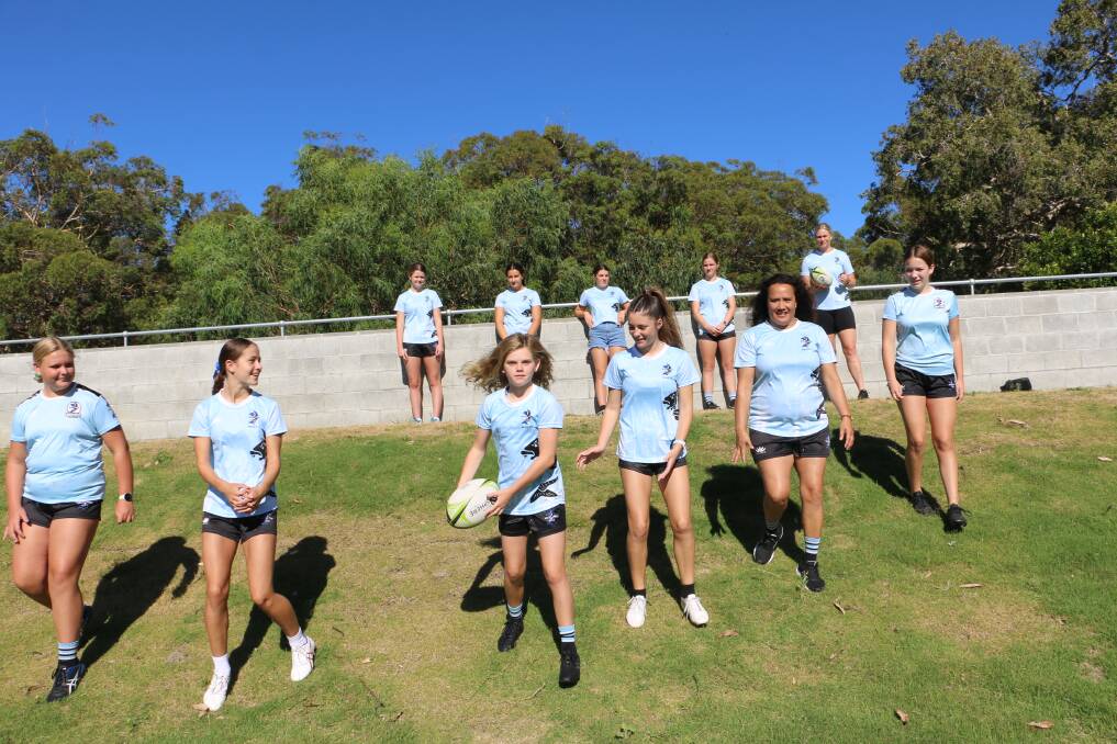 DRILLS: Nelson Bay Gropers girls at Bill Strong Oval.