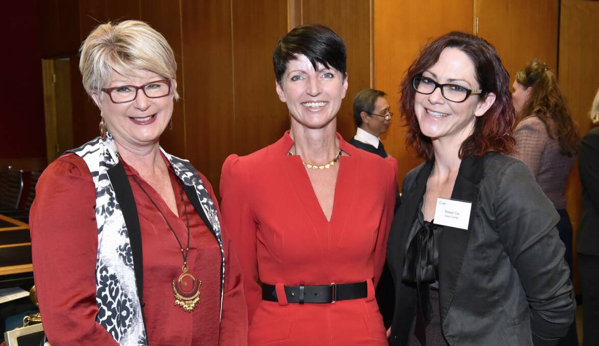 SUCCESS: Pictured at the NCVER launch (from left) are Linda Drake, State MP Kate Washington and Rowan Cox, the CEO of Atwea, formerly known as WEA in Newcastle. Picture: Supplied
