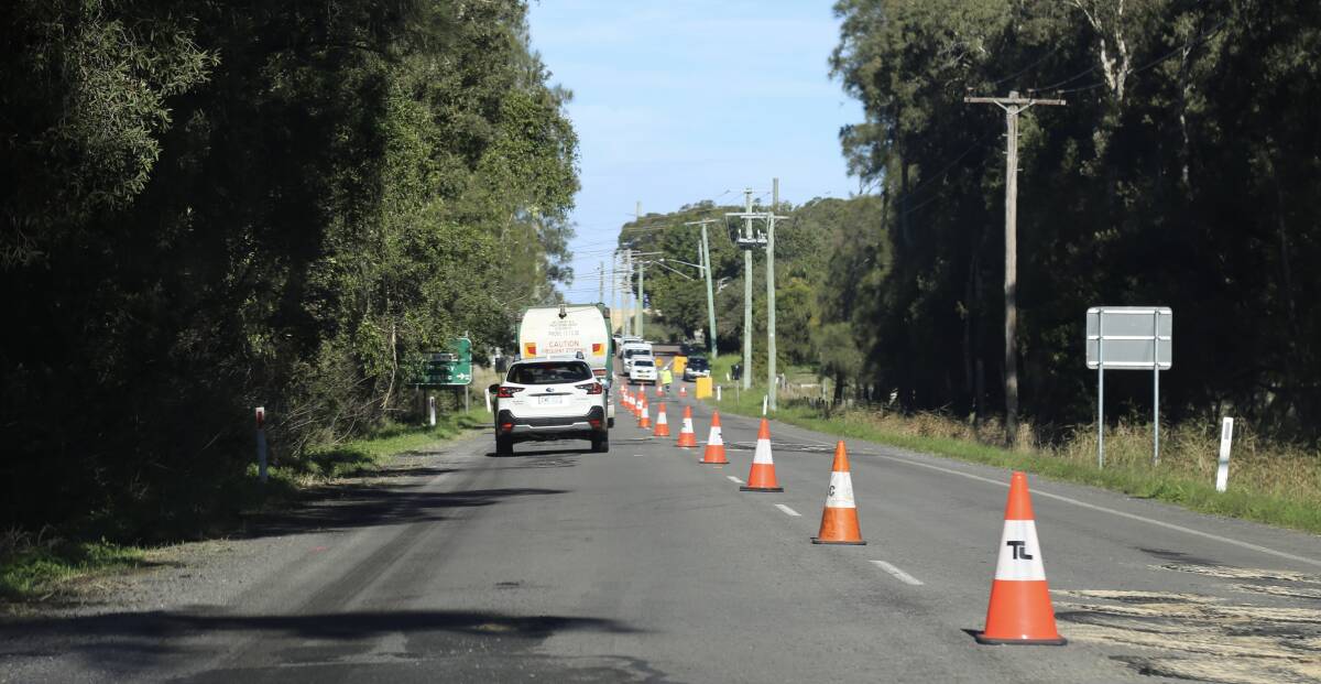 SLOW DOWN: Port Stephens Council has reduced the speed limit from 80kph to 60kmp in this section of Port Stephens Drive due to the poor road surface.