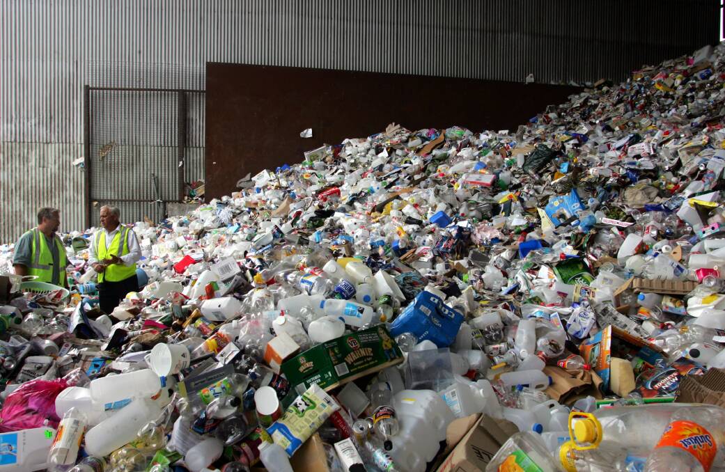 SORTING: Some of the material being processed at the recycling facility at Gateshead. All the recycling collected kerbside by Port Stephens Council from your recycling bin is processed at this facility.