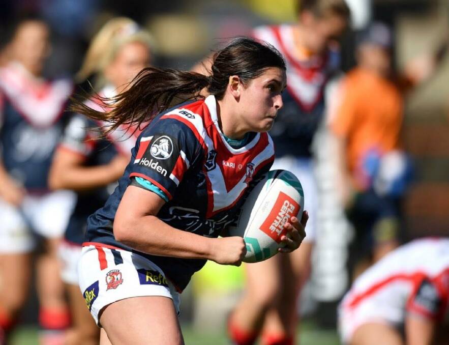 FIJI BOUND: Nelson Bay's Bobbi Law playing for the Roosters in the NRLW competition. Picutre: Supplied