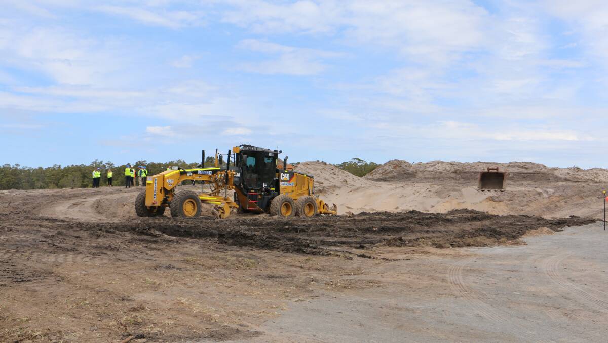 Work has started on the new Homemakers centre featuring Harvey Normal at Taylors Beach.