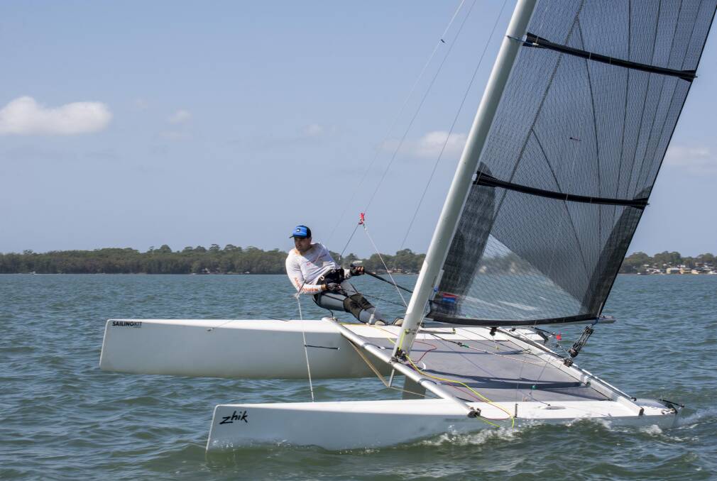 SAIL TIME: Tanilba Bay's Zac Breaden, who was the overall winner at last year's Big Boat Regatta and is a member of the Tanilba Bay Sailing Club. Picture: Scott Sloan