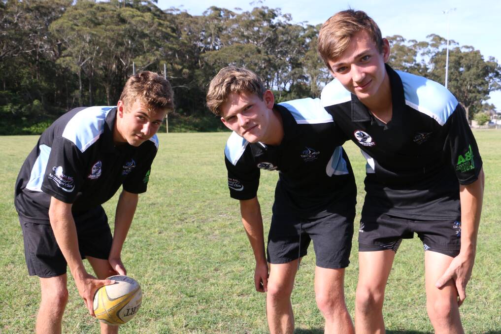 SELECTED: Junior Gropers (from left): Darcy Brown, 15, Jed Smith, 14, and Ethan Howarth, 15, at Bill Strong Oval.