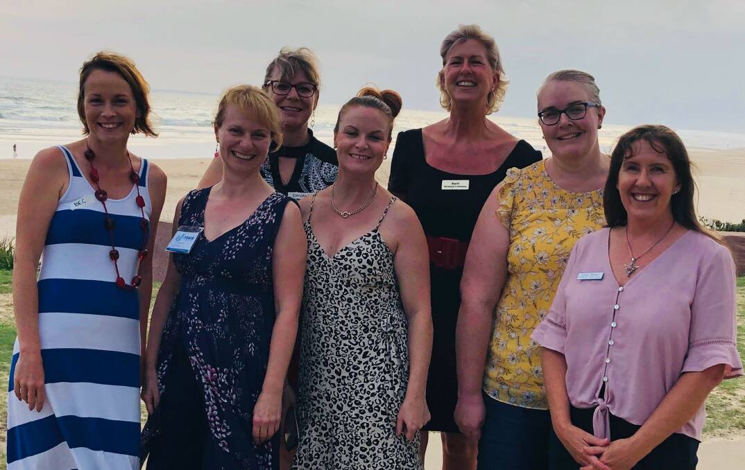 ADVICE: The Port Stephens Women In Business committee with president Fiona Brown (right) and vice-president Kerri Rodley (third from right). Picture: Supplied
