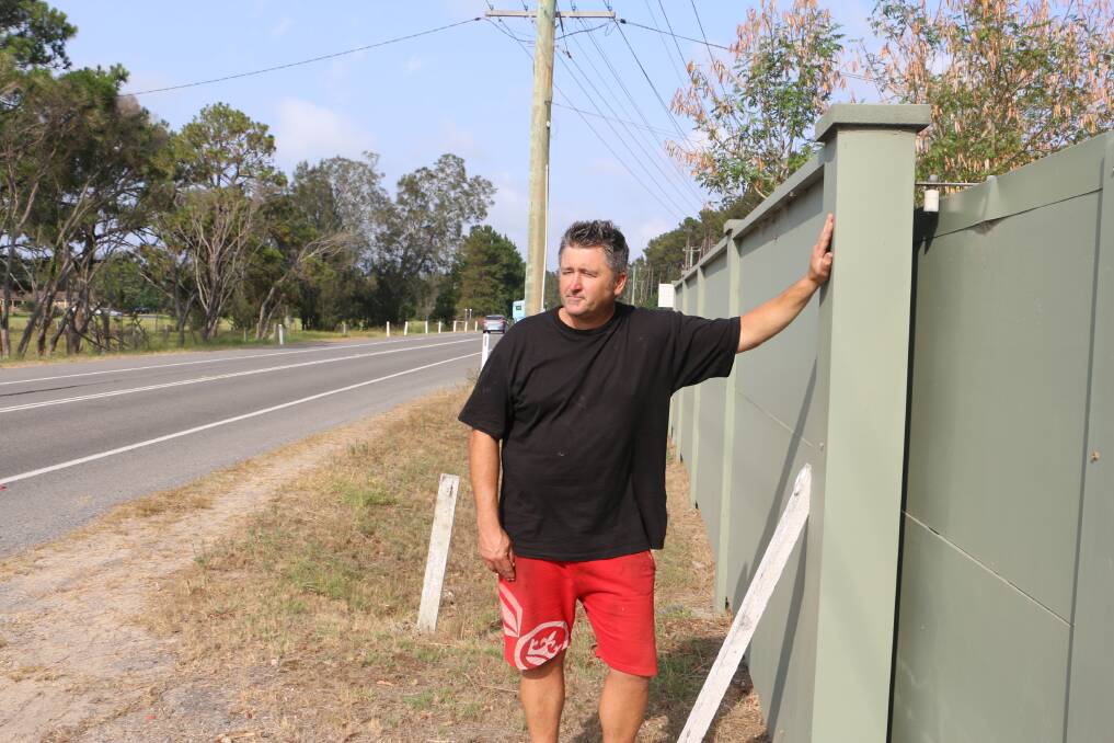 CONCERNED: Williamtown resident Heath Buman has been told his Nelson Bay Road property is earmarked for acquisition if the NSW Government decides on widening the road.