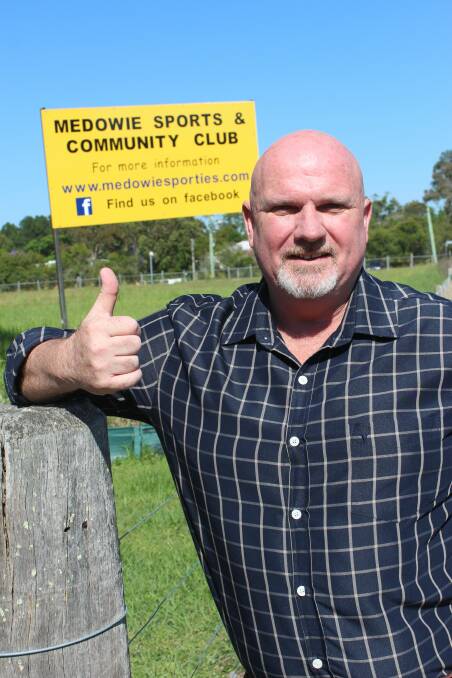 THUMBS UP: Cr Chris Doohan expresses his approval of the council decision to go ahead with the Medowie Sports Club development.