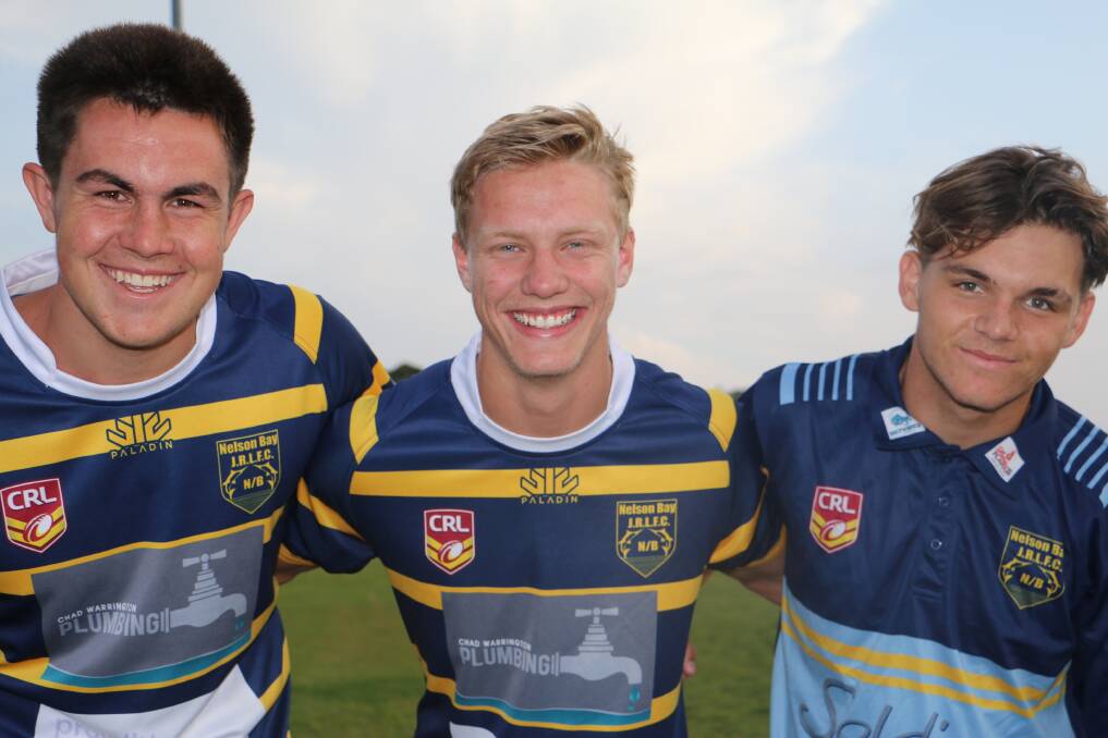 REP SQUAD: Nelson Bay Marlins (l-r) Aiden Jenkins, 16, Cosmo O'Donohue, 16 and Jarred Williams, 13, have been named in the under 18s and under 16s train-on squads.