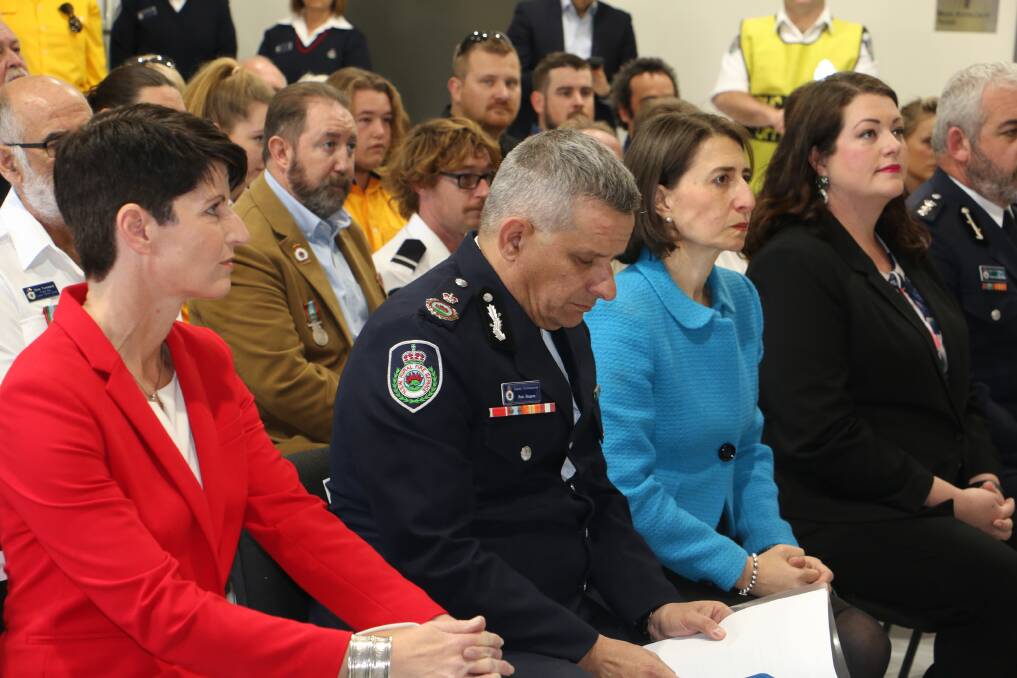 OPENING: Pictured at the opening of the new Fingal Bay fire station on Saturday are (from left) Port MP Kate Washington, RFS deputy commissioner Rob Rogers, NSW Premier Gladys Berijiklian and councillor Jaimie Abbott.