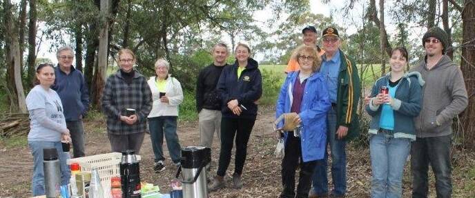 WORKING BEE: Members of the koala tree planting group at Boomerang Park. Picture: Supplied