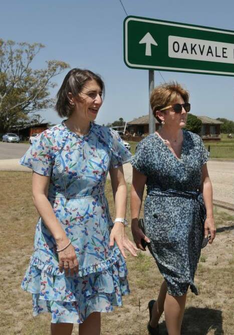 IN HAPPIER TIMES: NSW Premier Gladys Berejiklian with Catherine Cusack on the campaign trail in Port Stephens prior to the March 2019 state election.
