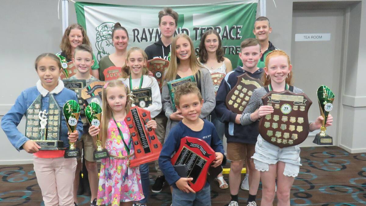 WINNERS: Some of the award winners from the Raymond Terrace Little Athletics Centre presentation day.