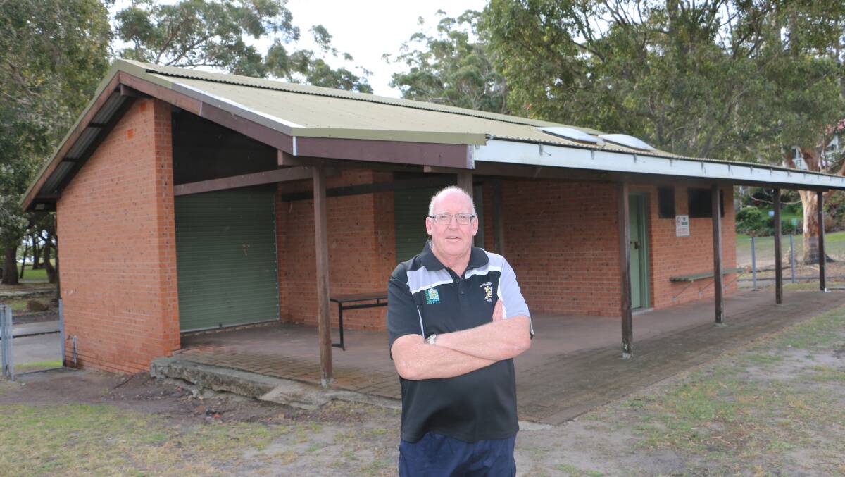UPGRADE: Nelson Bay Rugby Union Club president Ray Milton in front of the brick building at Bill Strong Oval earmarked for a $200,000 upgrade.