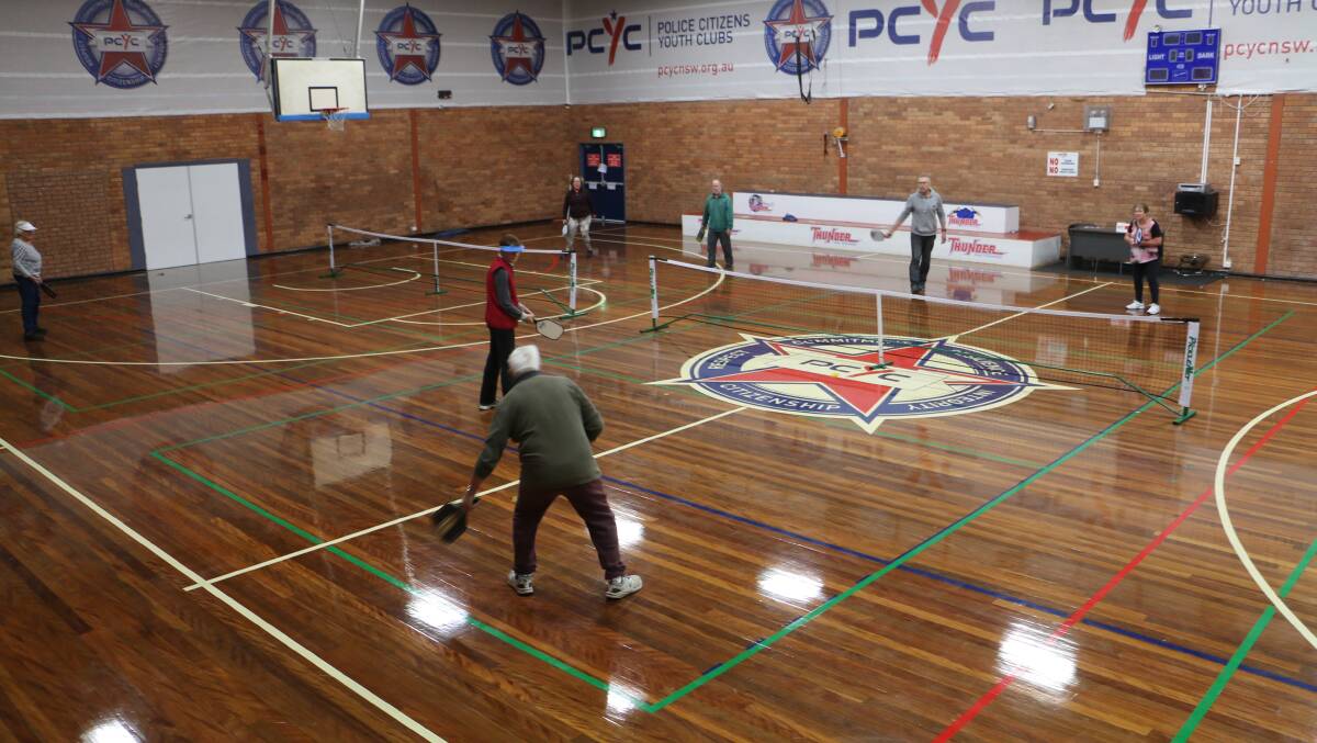 Pickleball players in action at the Nelson Bay PCYC.