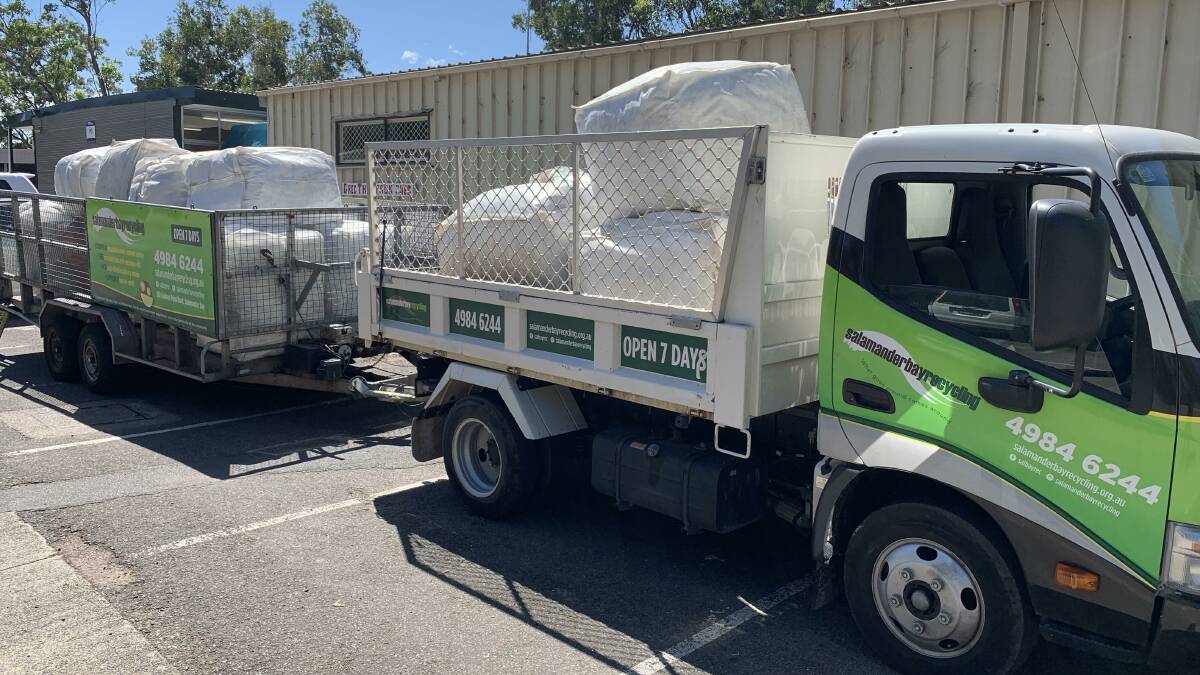 HAIR REMOVAL: The first truckload of aluminium hair foils leaves Salamander Bay Recycling bound for the Hexham recycling centre.