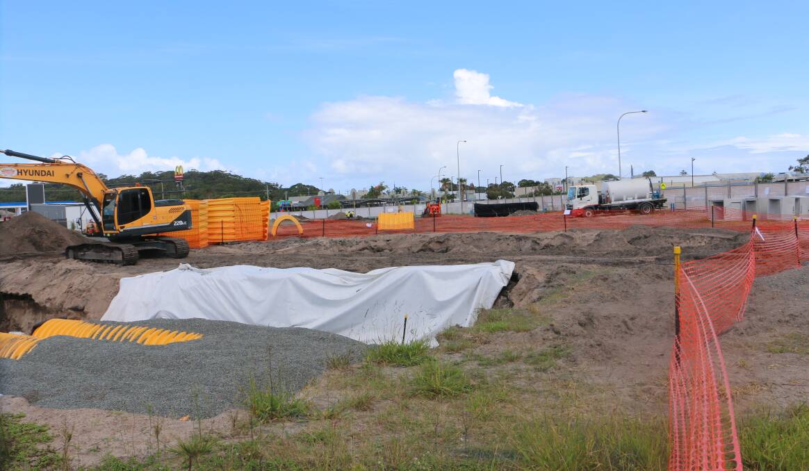 UNDER CONSTRUCTION: Construction work has commenced at the Aldi supermarket store site in Salamander Bay, which is expected to open in October 2022.