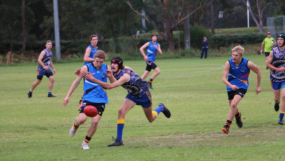 MAN ON: Action from the under-17 match between Nelson Bay and Maitland played at Dick Burwell Oval last Sunday week.