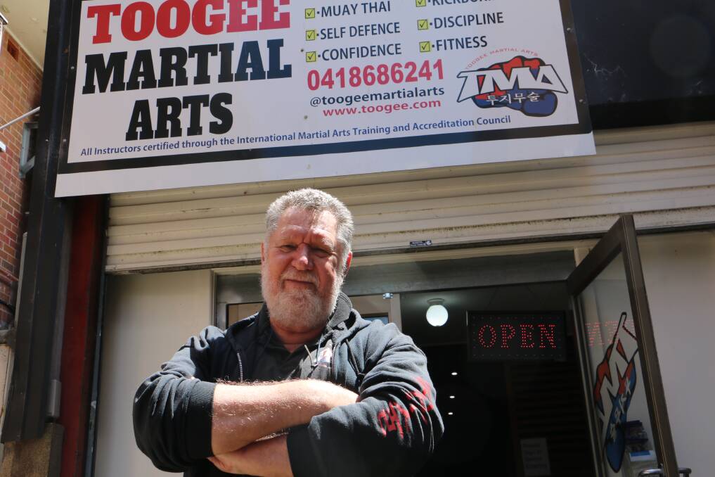 RESPECTED: Robert Frost outside Toogee Martial Arts in Port Stephens Street, Raymond Terrace.