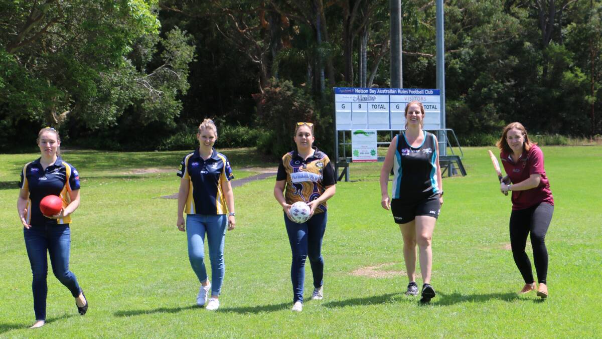 SPORTING: Sammy Richards (AFL), Madison Young (Marlins AFL), Renee Selby (Medowie Rugby), Rose Potter (AFL Power) and Beth Innes (cricket).