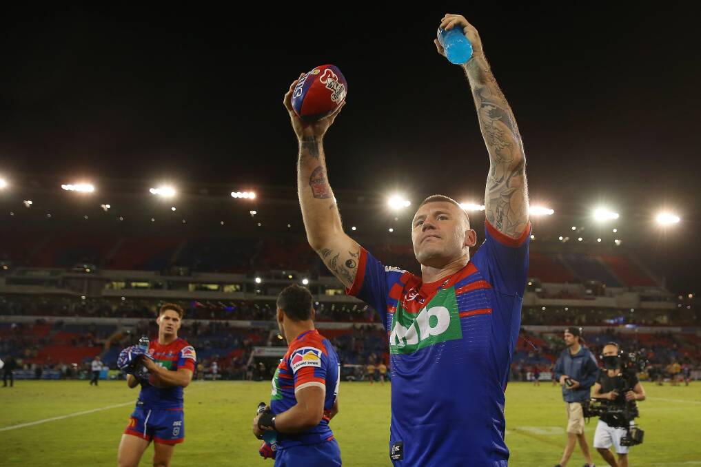 NOW A KNIGHT: Shaun Kenny-Dowell, part of the Knights leadership group, will be special guest at the Port Stephens Men of League night on Saturday. Picture: NRL
