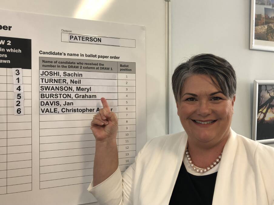 DRAW: Paterson's Labor MP is all smiles with her No. 3 position on the ballot draw for the May 18 federal election.