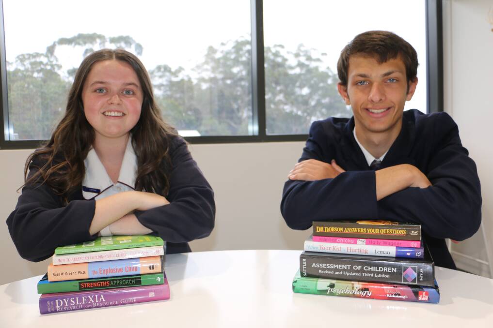 STUDY TIME: Medowie Christian School's 17-year-old HSC students Anthony White and Kiara Dawe preparing for the end of year exams.