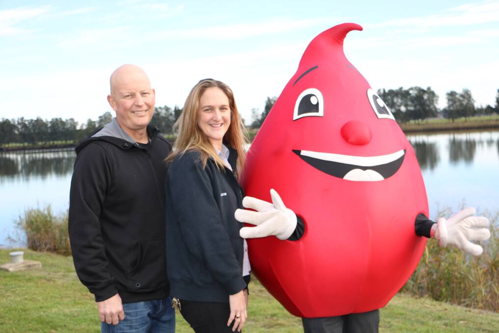 DONATIONS NEEDED: Raymond Terrace's Deon McFadyen with friend and Big D promoter Alison Weston with 'Billy the Blood Drop' (Brian Bruce).