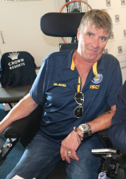 WHEELCHAIR-BOUND: Nelson Bay's Steve Lingard was diagnosed with motor neurone disease more than two years ago.