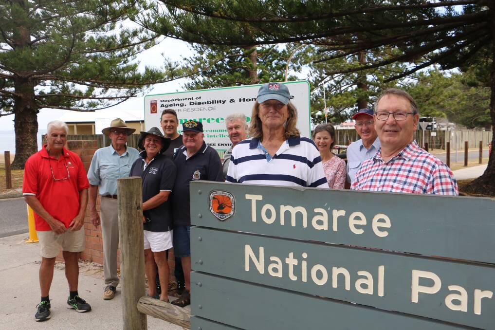 SUPPORT: Convenor Peter Clough (right) with representatives of the eight groups who make up the Friends of Tomaree Headland. 