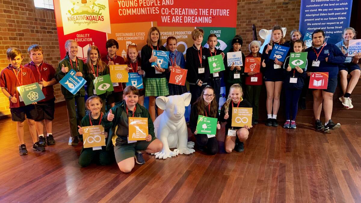 CREATIVE STUDENTS: Some of the students from Port Stephens who participated in the launch of the Kreative Koalas program at Tocal last week.