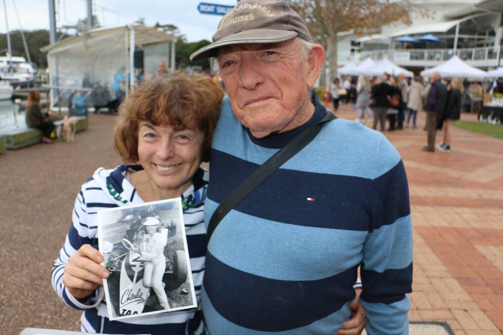 SMOOTH SAILING: Robyn Hamilton and Alain Francqueville, who share a love for fast cars, sailing and Slim Dusty, pictured at the country music festival in Nelson Bay on Saturday.