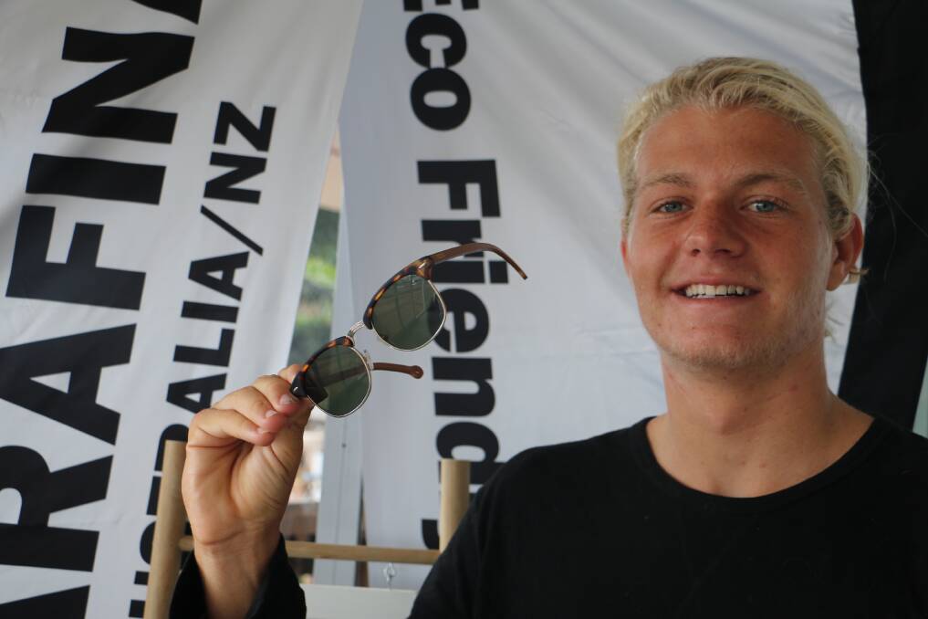 SHADES: Josh Stretton samples the Parafina sunglasses now available at the Nelson Bay pop-up store and online.