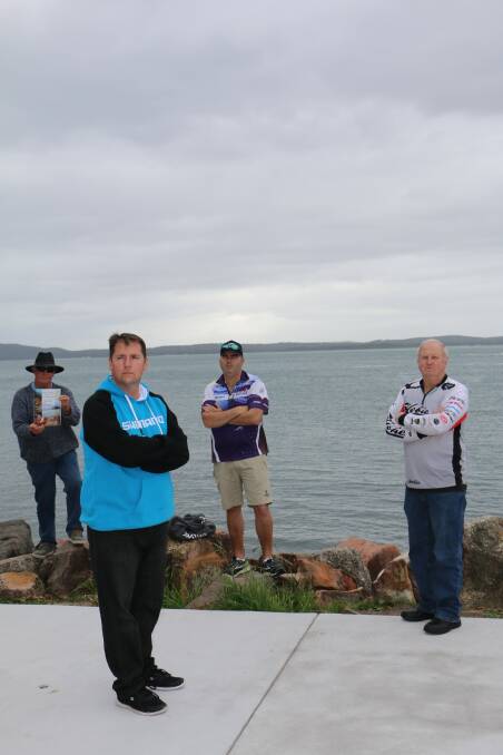 REVIEW: Recreational fishers (l-r): Laurie Chadder, David Donovan, Brent Hancock and Allan Austin at Nelson Bay.