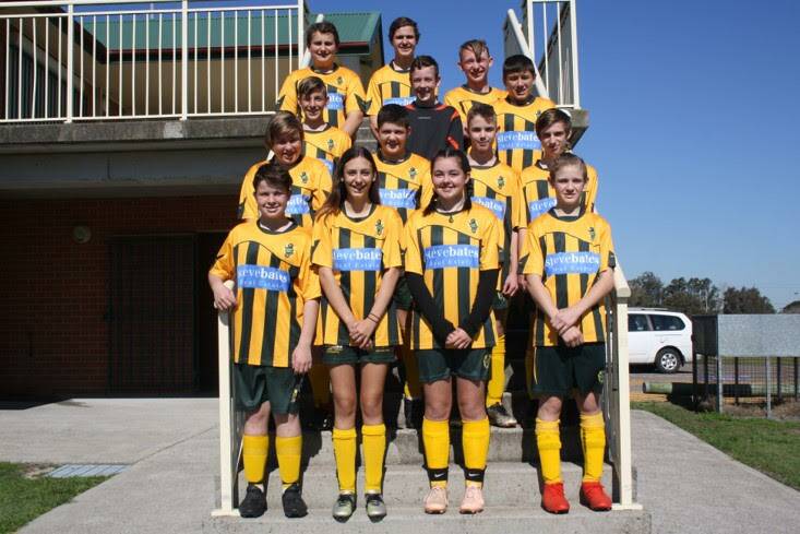 TEAM WORK: The Raymond Terrace under 15s Lions soccer team is a mix of boys and girls. Picture: Supplied