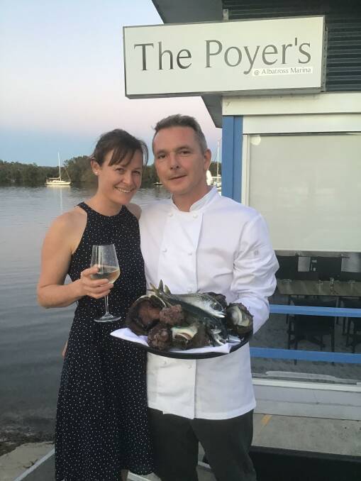 THE POYERS: Lemon Tree Passage chef Ludovic Poyer and his wife Mandy with a seafood dish with a difference. Picture: Supplied