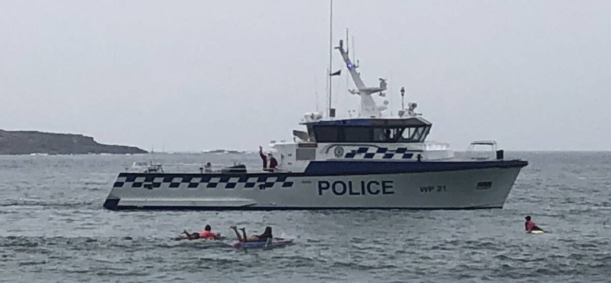 SAFETY: Santa on aboard Port Stephens Water Police launch Intrepid.