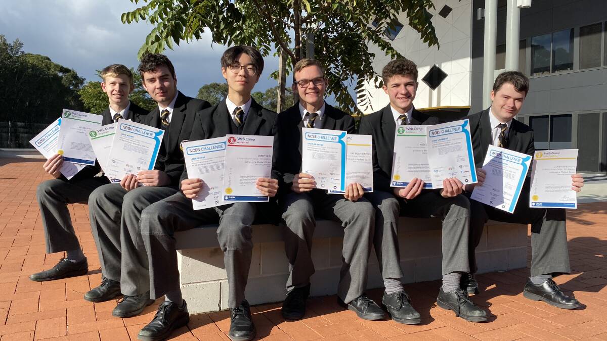 SUCCESS: Some of the students from St Philip's Christian School who were successful in the GROKLearning Web.Comp program. Picture: Supplied