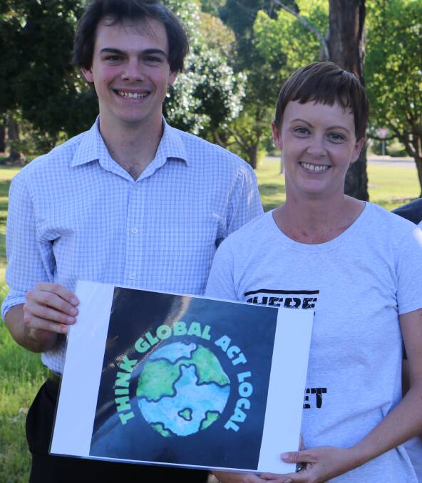 CLIMATE ACTION: Port Stephens councillor Giacomo Arnott with Alisha Onslow from CAPS in 2019.