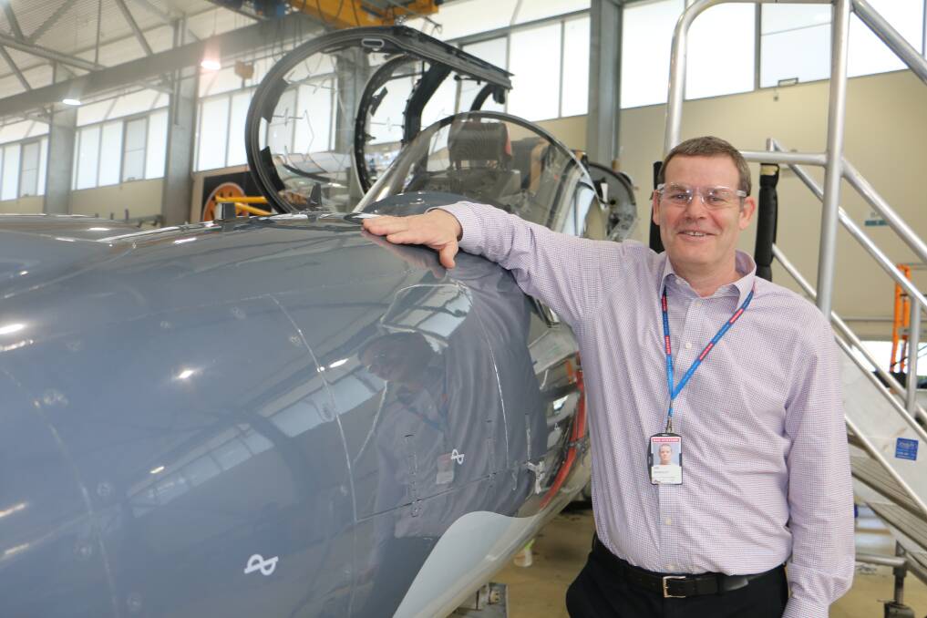 SUPPORT: BAE's Hawk LIF program manager Ian Bradley has pride in his workforce which has reduced the hours needed to complete the plane's conversion and upgrade.