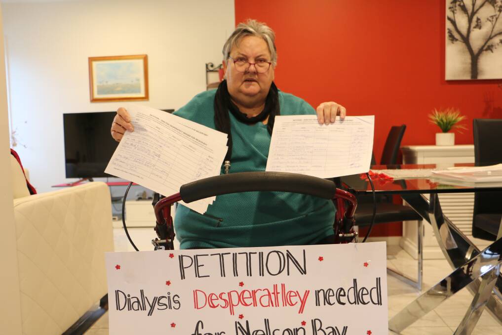 PETITION: Corlette's Robyn Wilson is part of a group of patients from the Tomaree peninsula lobbying for a dialysis machine at Tomaree Hospital.