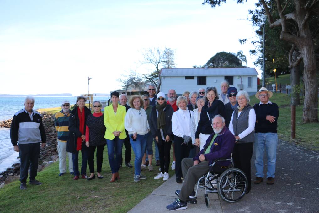 CRISIS ACCOMMODATION: State MP Kate Washington with local residents in favour of using the Tomaree Lodge buildings for temporary crisis accommodation.