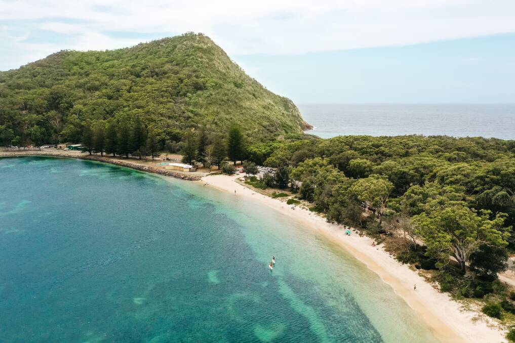 NATURAL BEAUTY: Shoal Bay beach and Mount Tomaree are two of the incredible sights of Port Stephens featured in a new campaign. Picture: Destination NSW