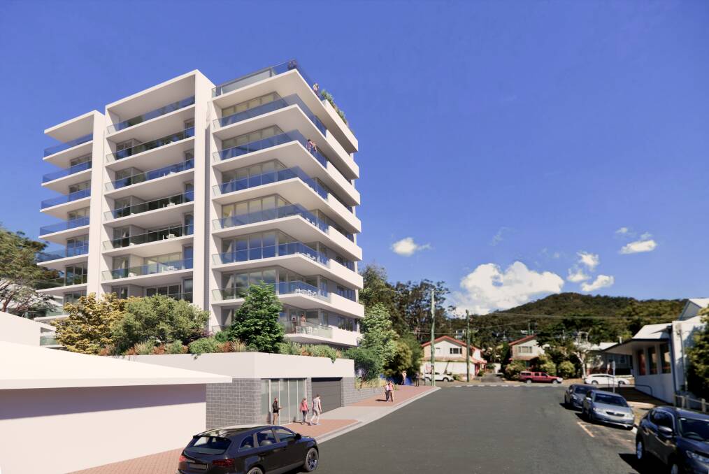 PLANS: An artist's impression of the proposed nine-level development for Yacaaba Street, Nelson Bay. Picture: Supplied