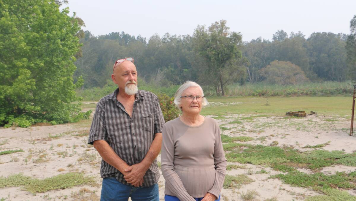 OPTION: Mother and son Chris and Paul Jordan on their Fullerton Cove Road property which they say is ideal for a commercial/retail development.