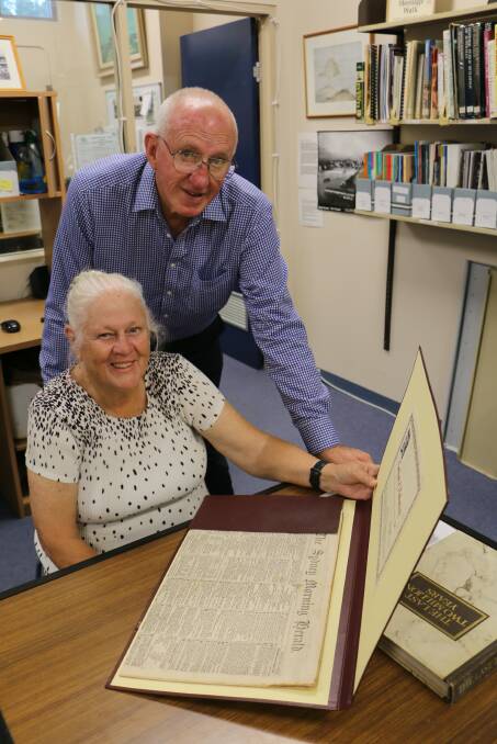 HISTORIC: Jan and Dennis Corr will showcase the historic newspaper in their rooms at Tomaree Library.