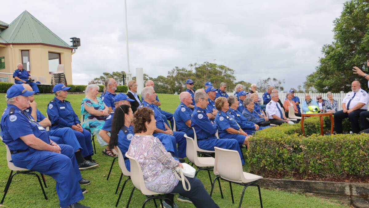 CEREMONY: The presentation ceremony at Marine Rescue Port Stephens last Friday.