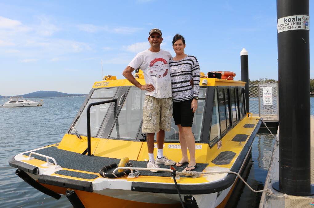 WATER TAXI: New owners Stacey and Richard Lampton have big plans for the Koala Ferry service which operates from Lemon Tree Passage marina.
