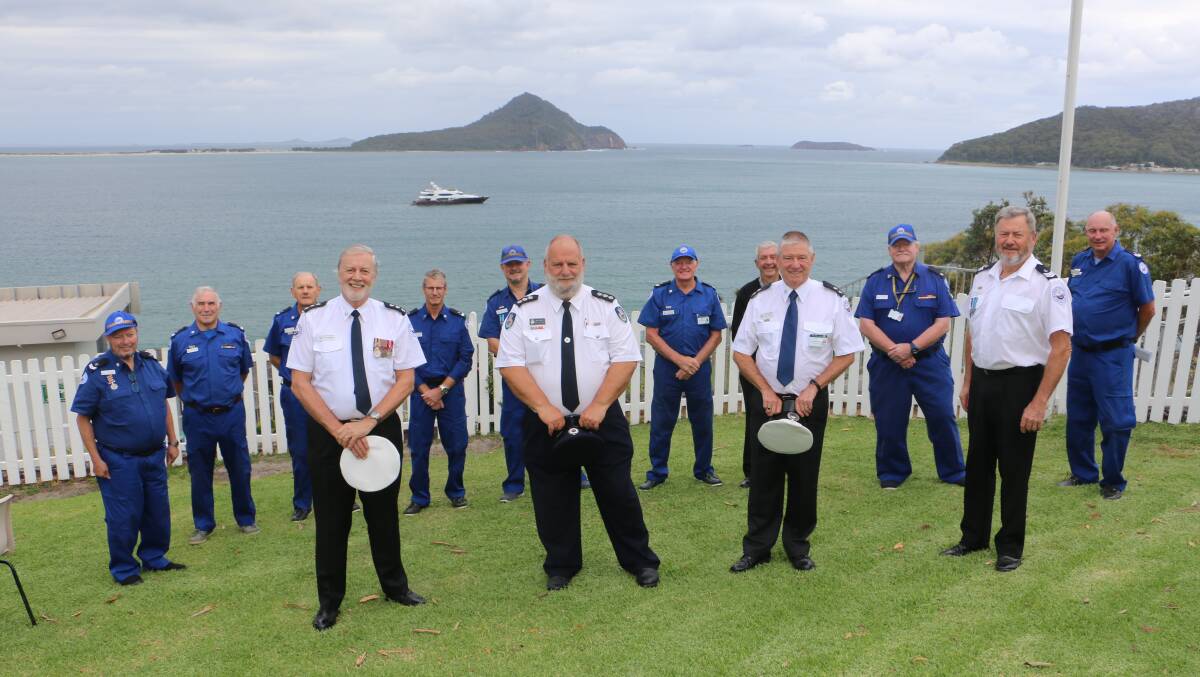 CITATIONS: Member of Marine Rescue Port Stephens who collected RFS Citations during a special presentation held at the Tomaree Head base last Friday.