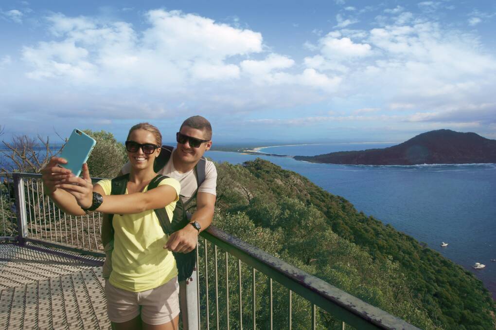HIKING: Port Stephens accommodation rates are very strong for the summer holiday tourist season, and hiking has been a popular pastime. Picture: Destination Port Stephens