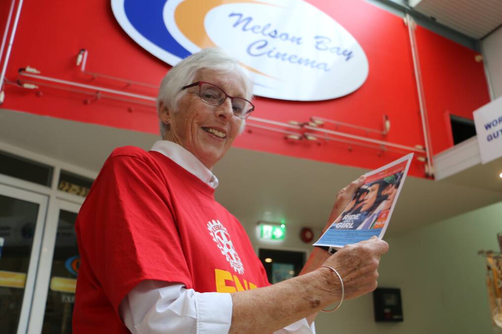 INVITATION: Nelson Bay Rotarian Helen Ryan is inviting people to attend a cinema night wearing red to help eradicate polio.